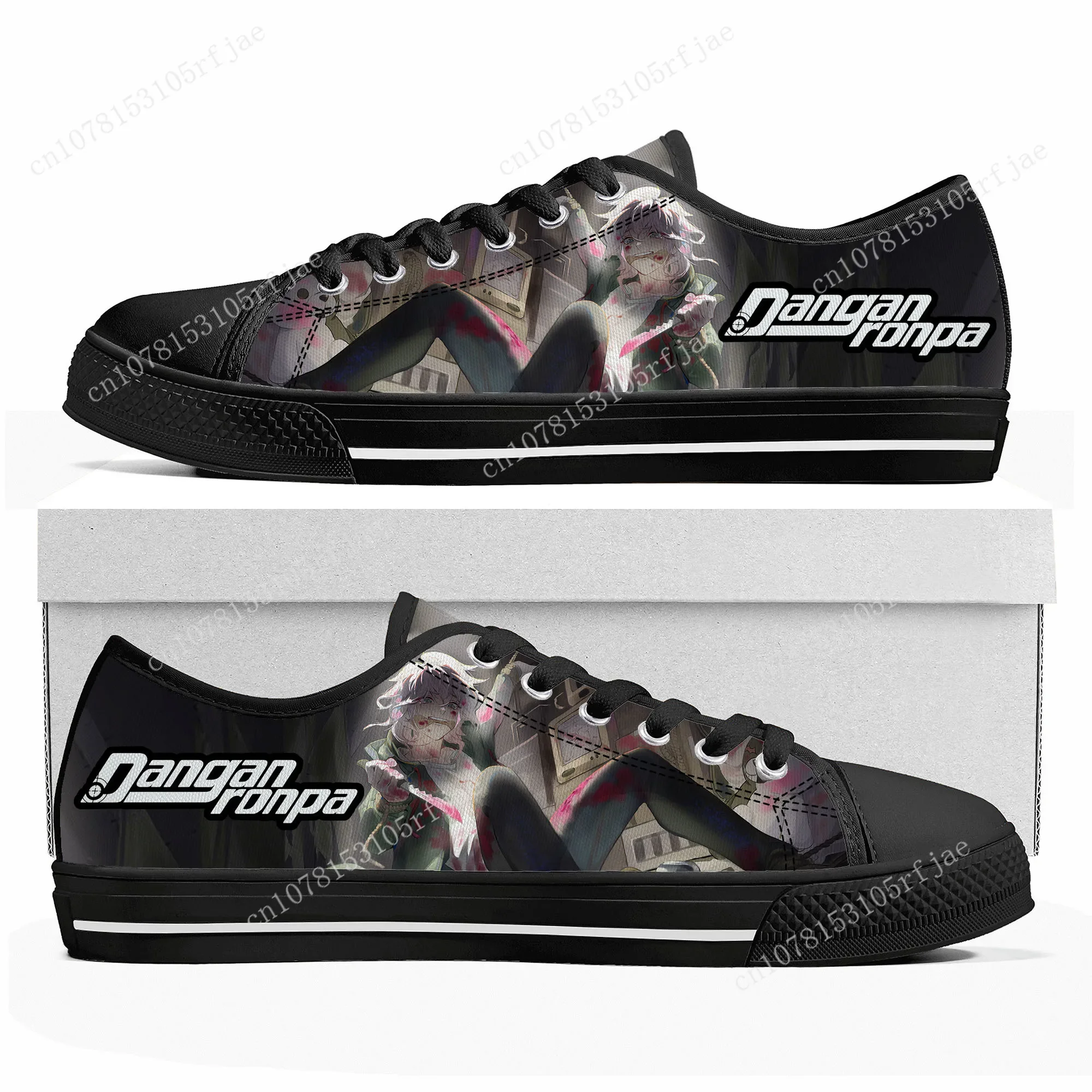 

Cartoon Game Danganronpa Komaeda Low Top Sneakers Womens Mens Teenager High Quality Shoes Casual Tailor Made Canvas Sneaker