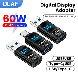 USB3.2 Digital Display Adapter 60W USB/Type C Male Adapter Fast Charging Data Transfer Converter for PC Laptop Accessories