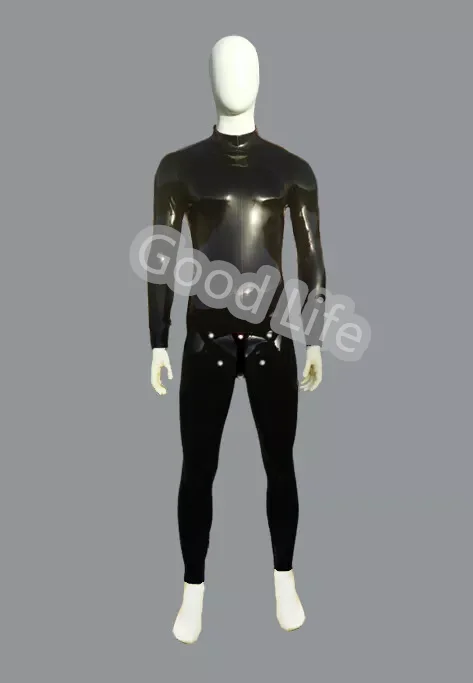 

Handmade Natural Latex Fetish Neck Entry Cod Piece Crotch Man Catsuit Back Crotch Zipper Latex Rubber Gummi Jumpsuit Fetish