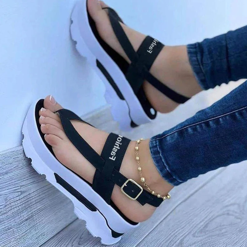 Women Sandals Fashion Summer Shoes Women Heels Sandals Wedges Flip Flops Women Low Platform Sandals Heel Shoes Women\'s Footwear