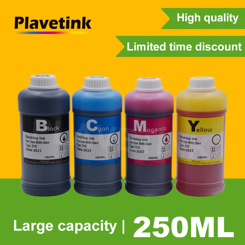 Plavetink 4 Color 250ml Bottle Universal Refill Dye Ink Compatible For Canon PG510 CL511 PG 540 545 445 CL 541 Inkjet Printer