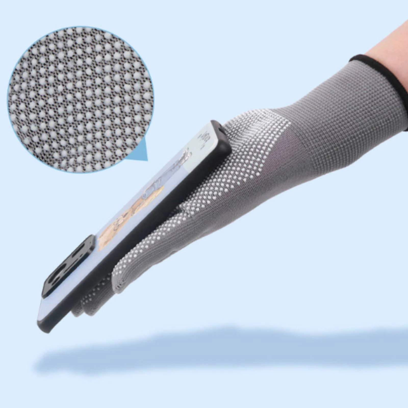 6 Pair PVC Dot Gloves Knitted Anti-Slip Dot Gloves