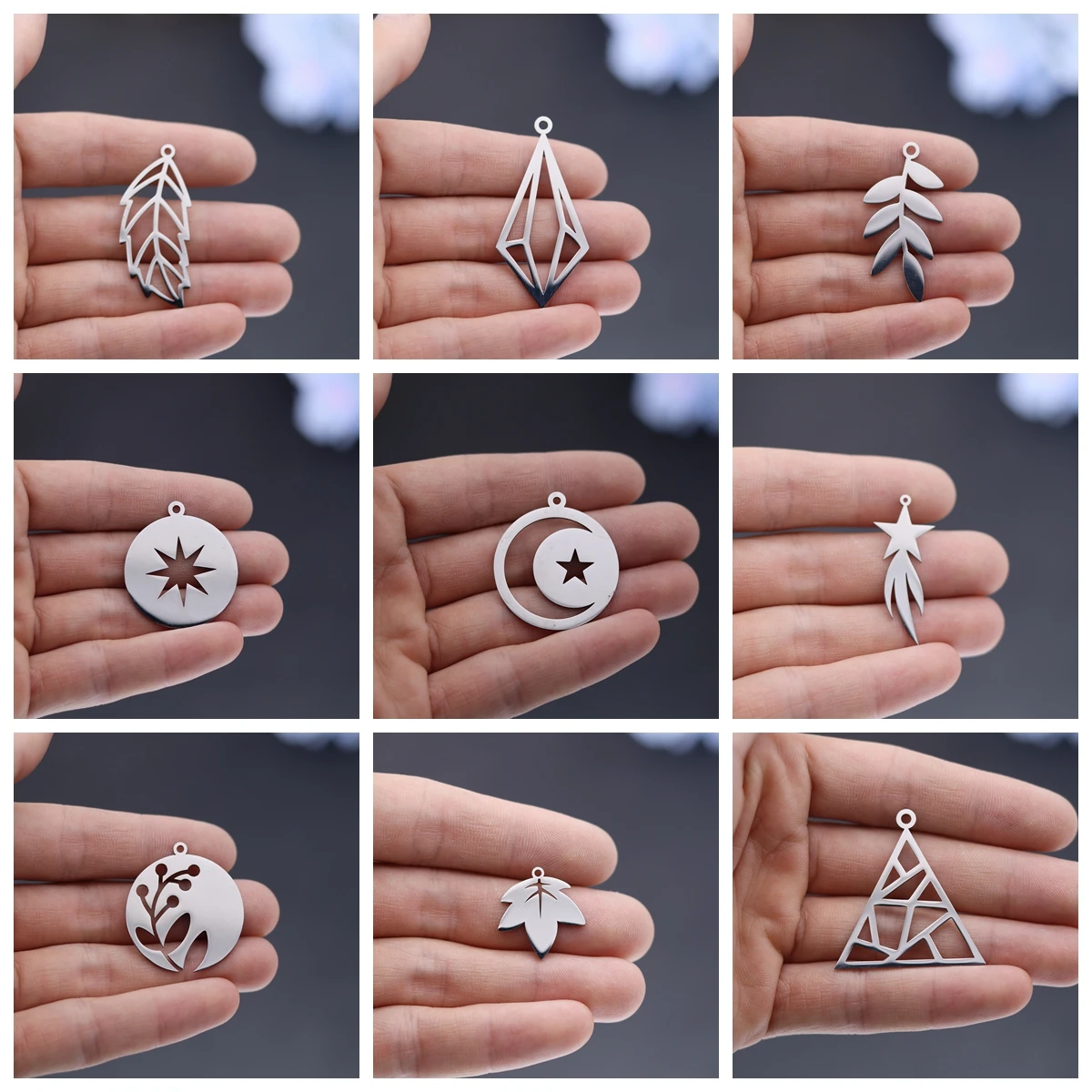 Jewelry Making Earrings - 3pcs Flower Branch Charms DIY Earring