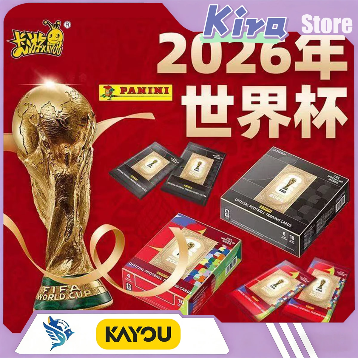Tarjetas Coleccionables de Fútbol KAYOU Panini para la Copa Mundial FIFA 2026, Tarjetas Deportivas Conmemorativas de Superestrellas de la Copa Mundial