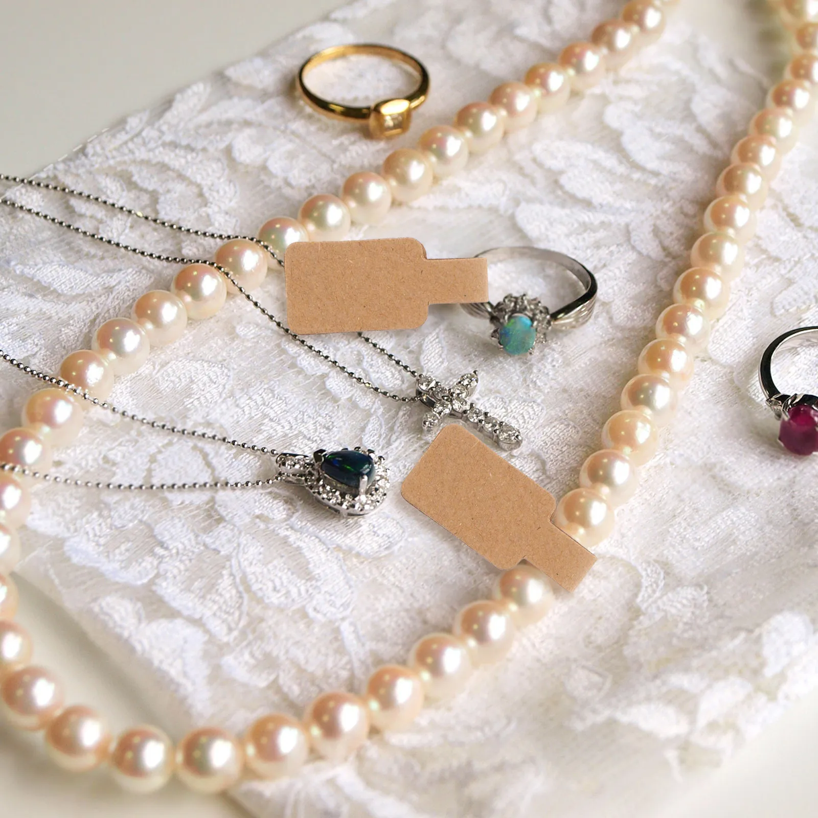 

500 шт. самоклеящихся этикеток для ювелирных изделий, этикетки-ценники для записи, пустые, в стиле крафт-бумаги, для идентификации товаров в розничных магазинах