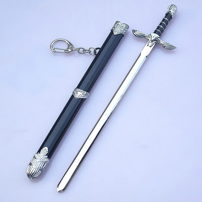 22cm espada de altaïr assassino chaveiro ac jogo periféricos todo metal armas medievais modelo com bainha chaveiro para fãs