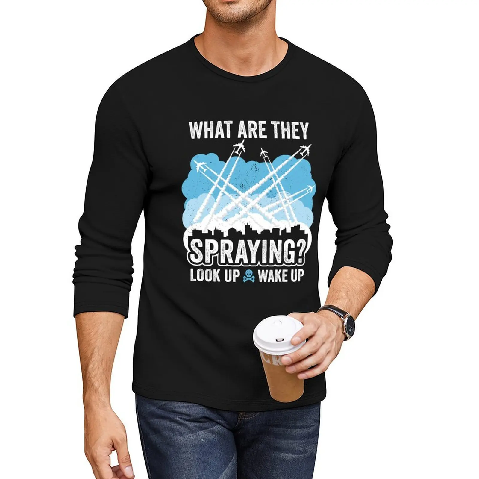 What Are They Spraying? ? Chemtrails Long T-Shirt tops funny t shirts custom t shirts heavyweight t shirts mens workout