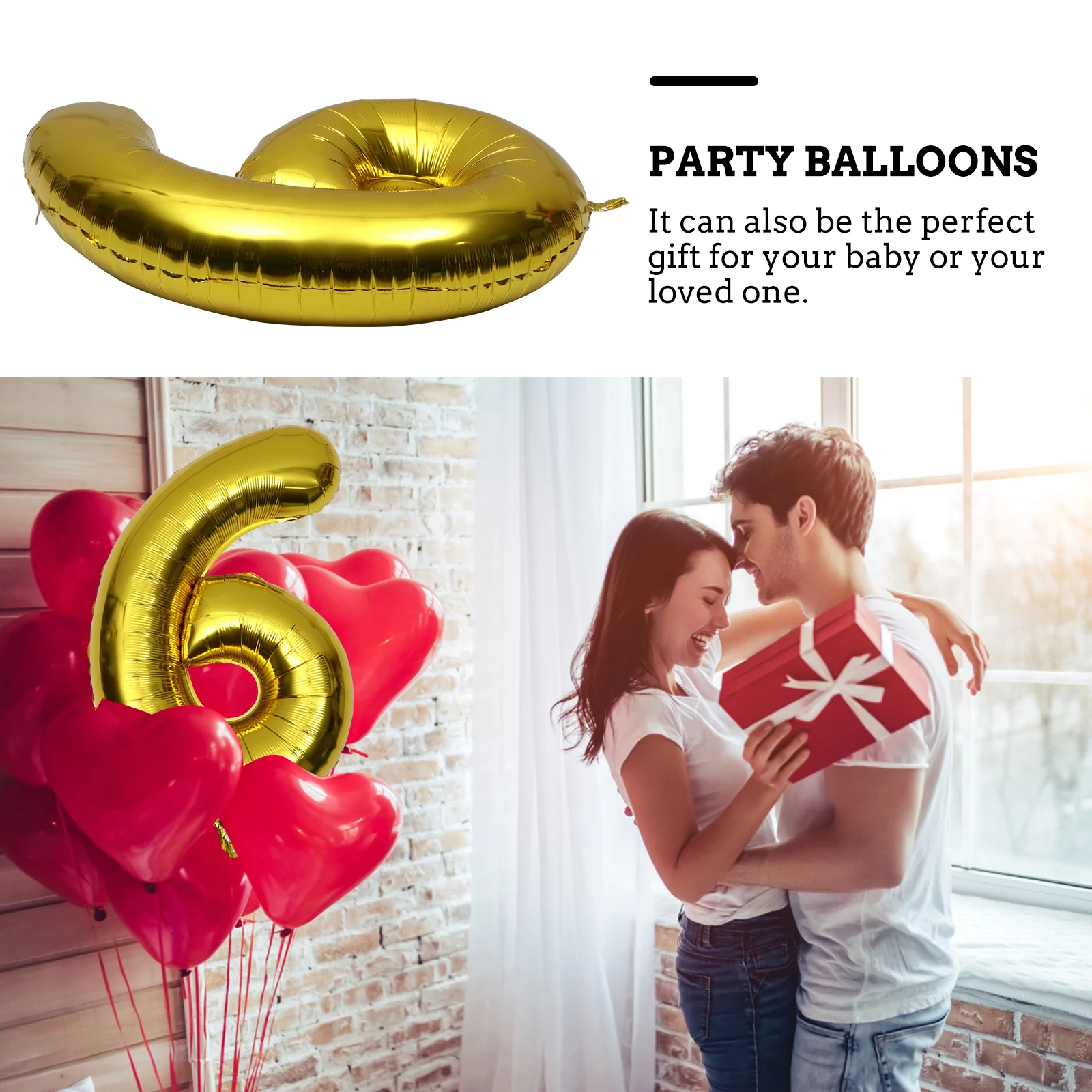 

1Pcs Number Aluminum Foil Balloon Decorative Party Balloon Ornament Durable Photo Prop for Birthday Celebration