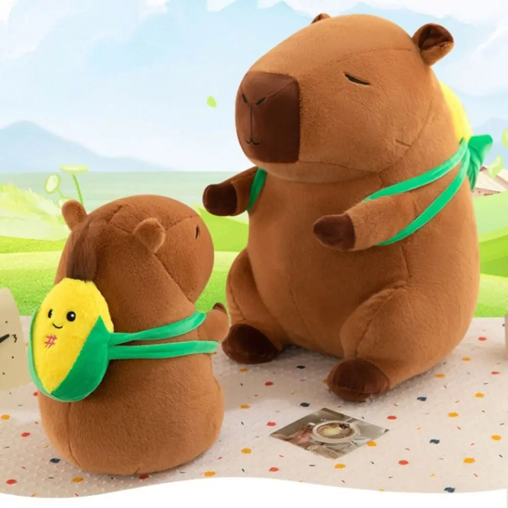 Kreativer Mais-Rucksack, Mais-Capybara-Plüschtier, Simulation, flauschiges Capybara-Plüschtier, 25 cm, weiche Capybara, flauschige Puppe, Weihnachten