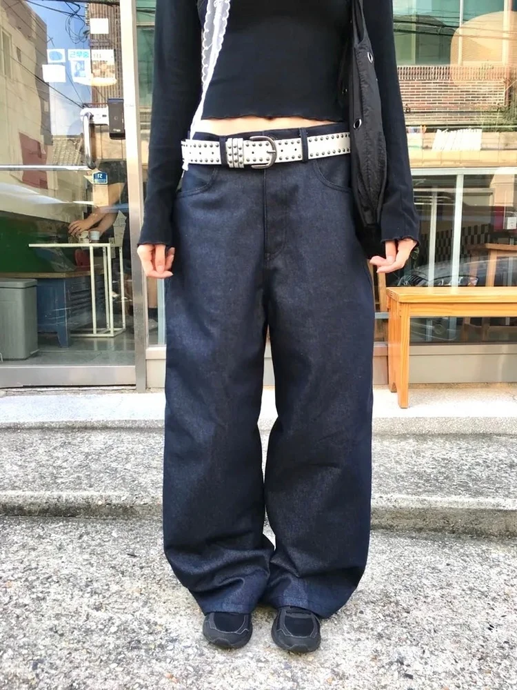 جينز Street Sle كاجوال فضفاض واسع الساق مطرز بنمط نجمة متعدد الاستخدامات كاجوال فضفاض مناسب للتخسيس للنساء