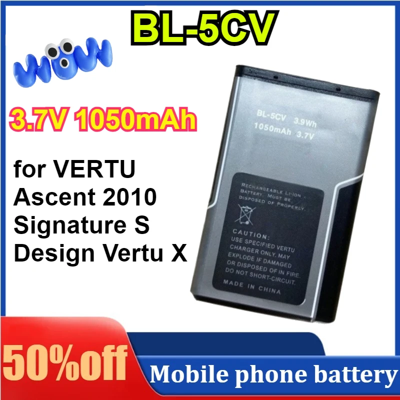 

3.7V 1050mAh BL-5CV Replacement Battery for VERTU Ascent 2010 Signature S Design Vertu X Mobile Phone Batteries