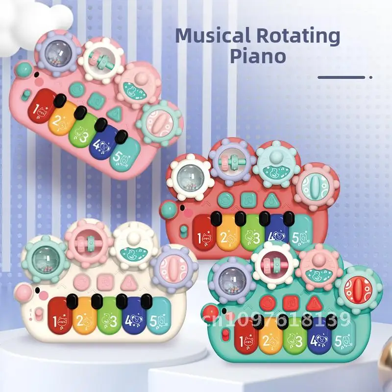 

Music, Lighting, Rotating Piano, Multi functional Cartoon Hedgehog Piano, Puzzle and Early Education, Music Piano Toy for 1-3 Ye