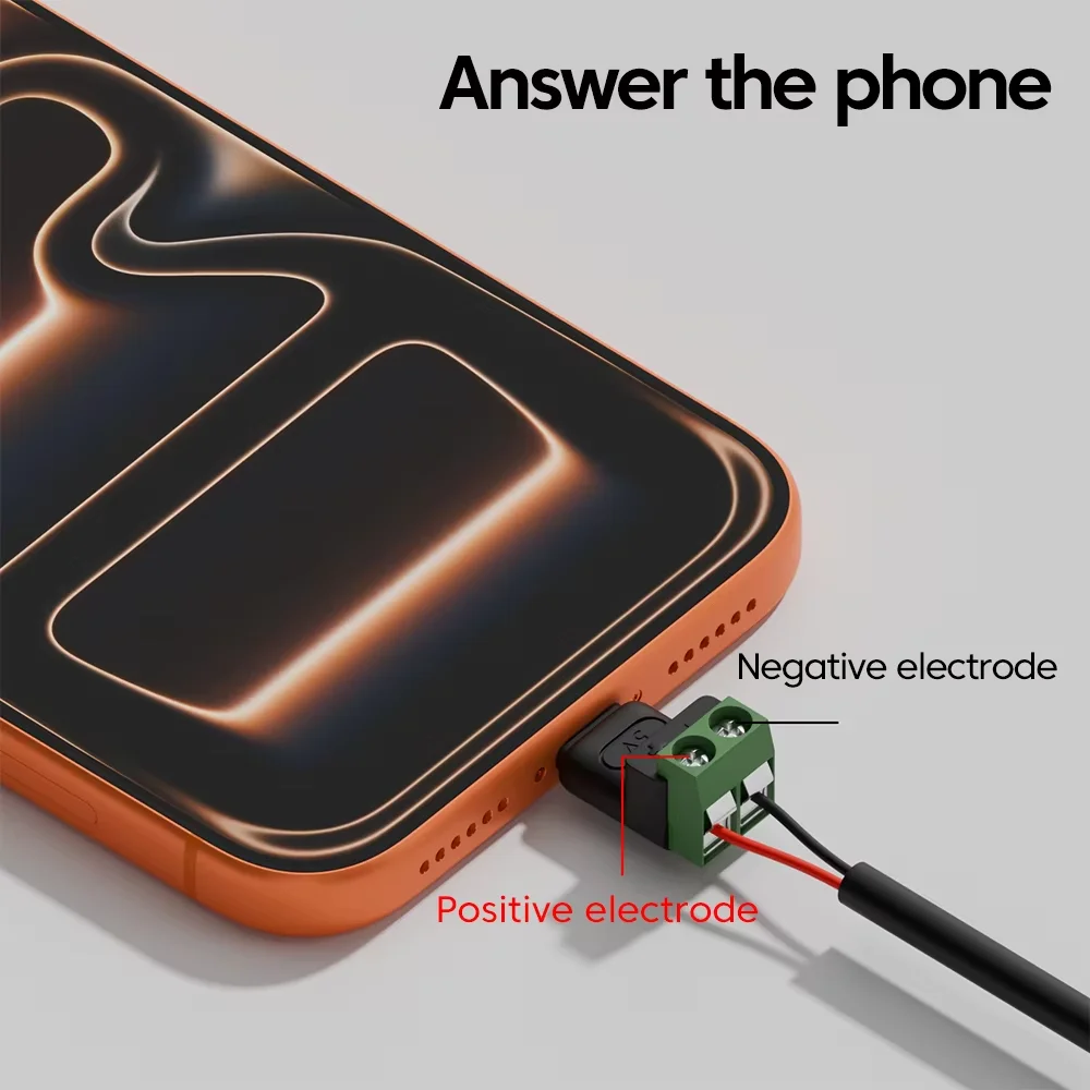 Solderless Plug USB C to 2Pin Terminal Adapter Charging Connector Screw 5V Terminal Connector for DIY Electronics Power Supply