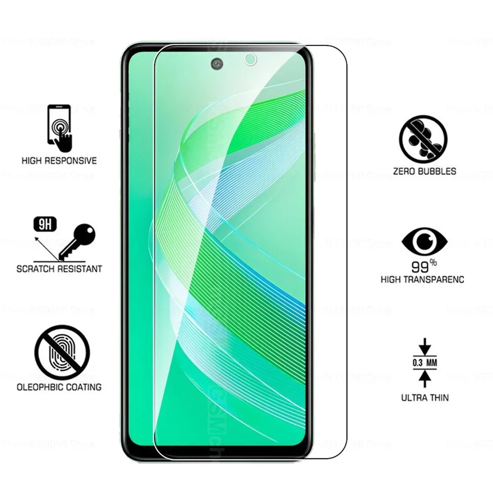 حافظة زجاجية واقية 6In1 مقسى لهاتف انفينيكس سمارت 8 Smart8 X6525 4G واقي كاميرا الشاشة #4