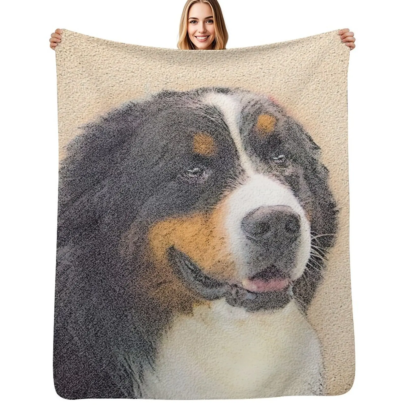 

Bernese Mountain Dog Throw Blanket Soft Comfort Blanket for Reading Watching TV
