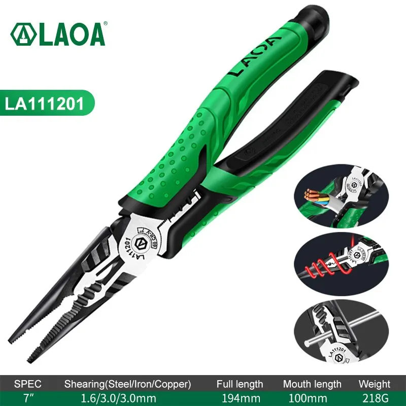 LAOA Multifunktions-Abisolierzange, Diagonalzange, Drahtschneider, Spitzzange, Seitenschneider, Kabelschere, Elektriker-Handwerkzeuge