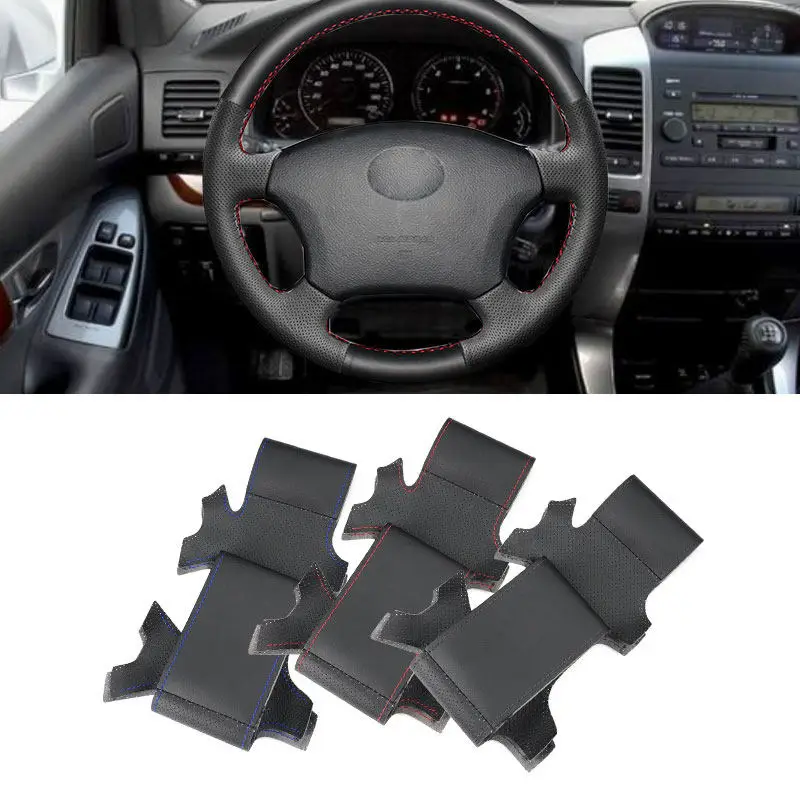 

Кожаный чехол на руль автомобиля для Toyota Land Cruiser Prado 120 4Runner Highlander Hilux Tacoma Tundra для Lexus LS400 GX470