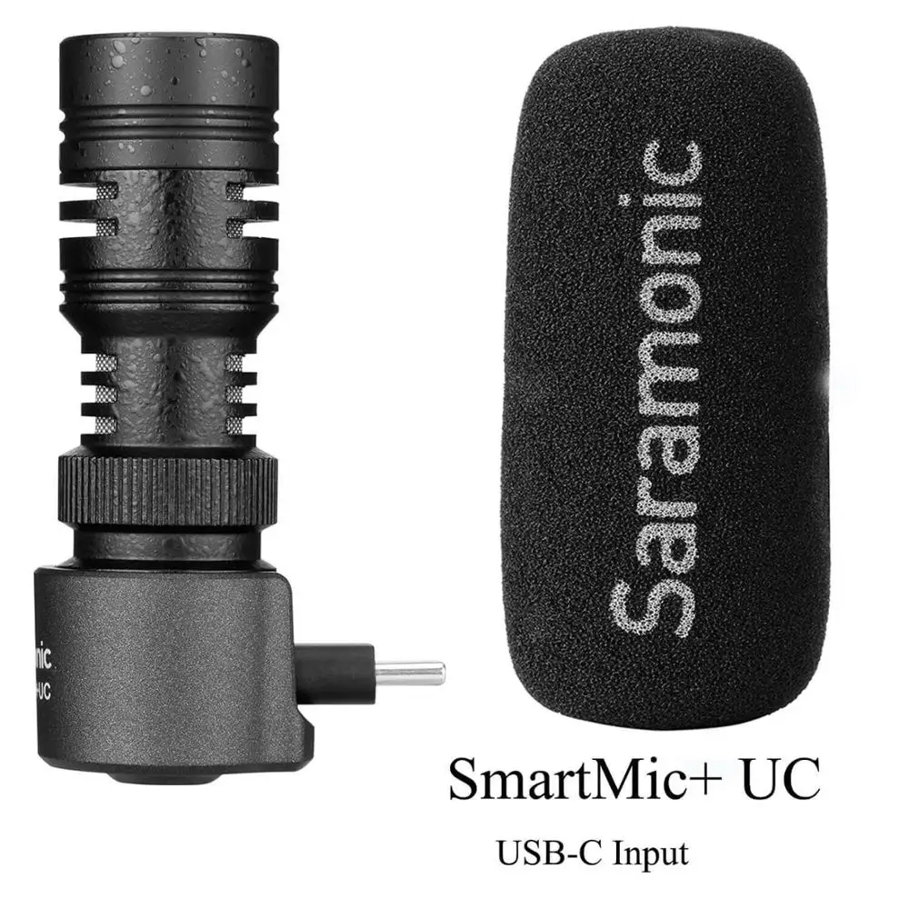 Saramonic SmartMic + Di/UC Type-C ميكروفون اتجاهي مع رغوة الزجاج الأمامي للهواتف الذكية IOS آيفون 13 11 7 7 plus أندرويد