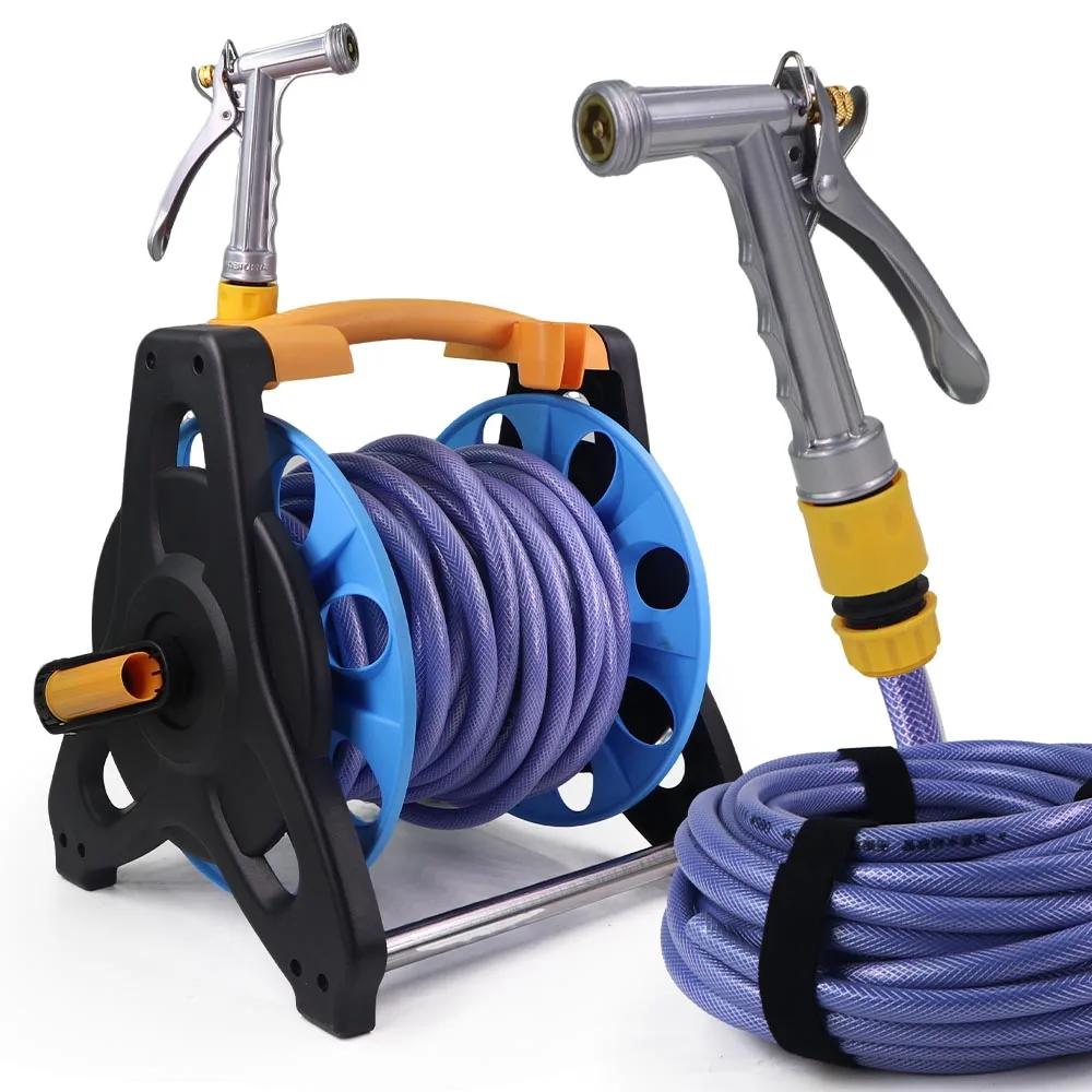 

1/2 "Набор шлангов для садового водяного пистолета с портативной катушкой для шланга, уличная мойка автомобиля, полив, коромысло, трубка, стеллаж для хранения кулака