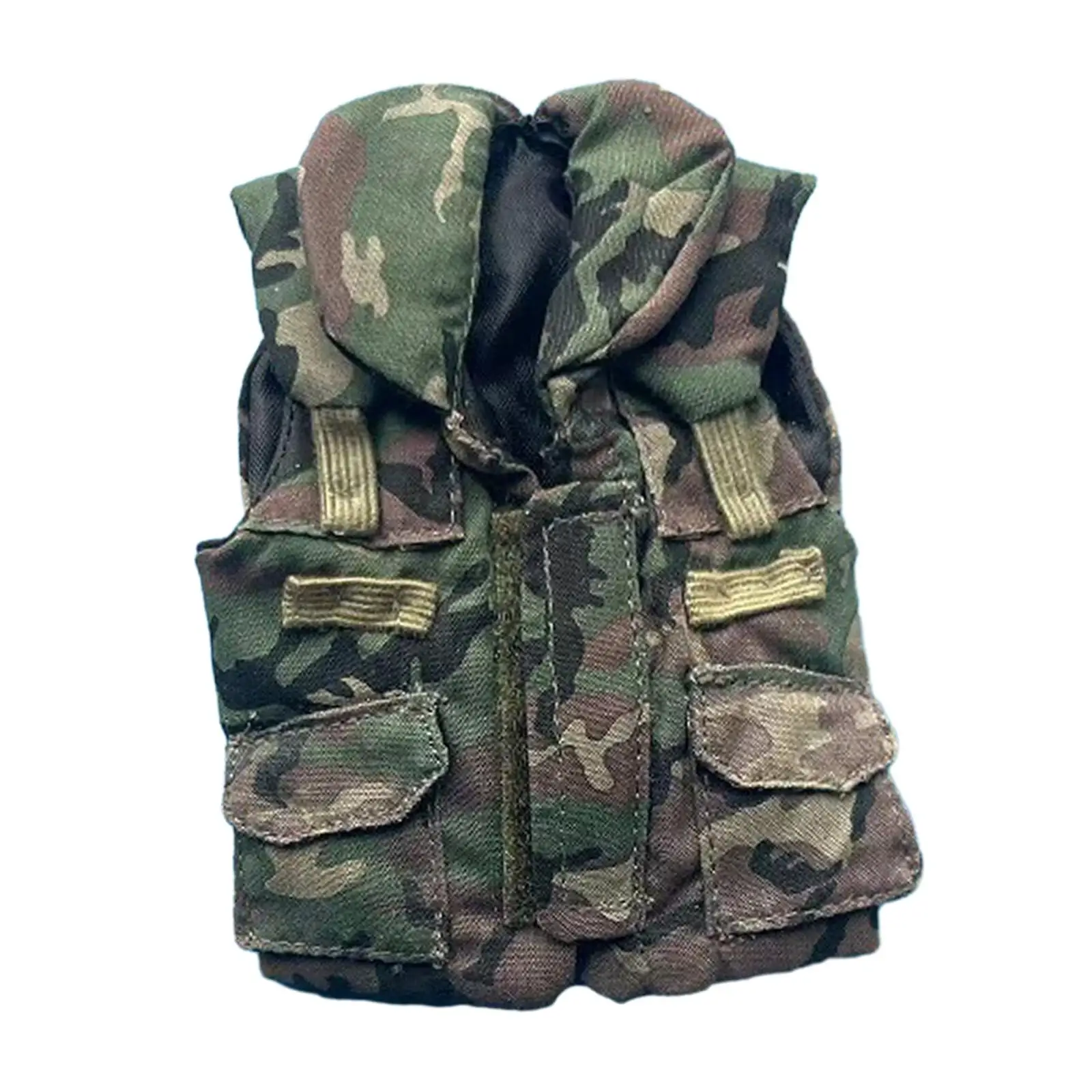 1/6 Doll Figure Jungle Vest Model Fishing Vest Clothes Traning Vest with Front Pockets for 12inch Soldier Figures Costume