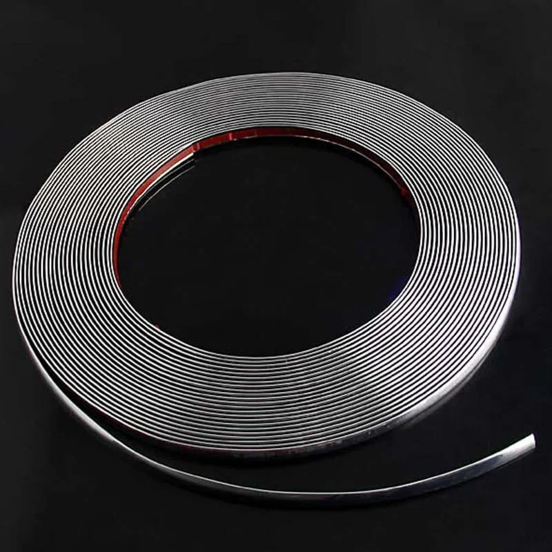 1 Meters Width 10mm Chrome Silver Car Body Window Air Outlet Moulding Trim Strips