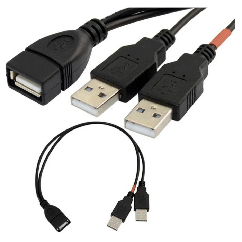 USB Y computer one point two data power cable Cable USB Double Splitter Cable Female to USB 2.0 Male Power Extension Cable