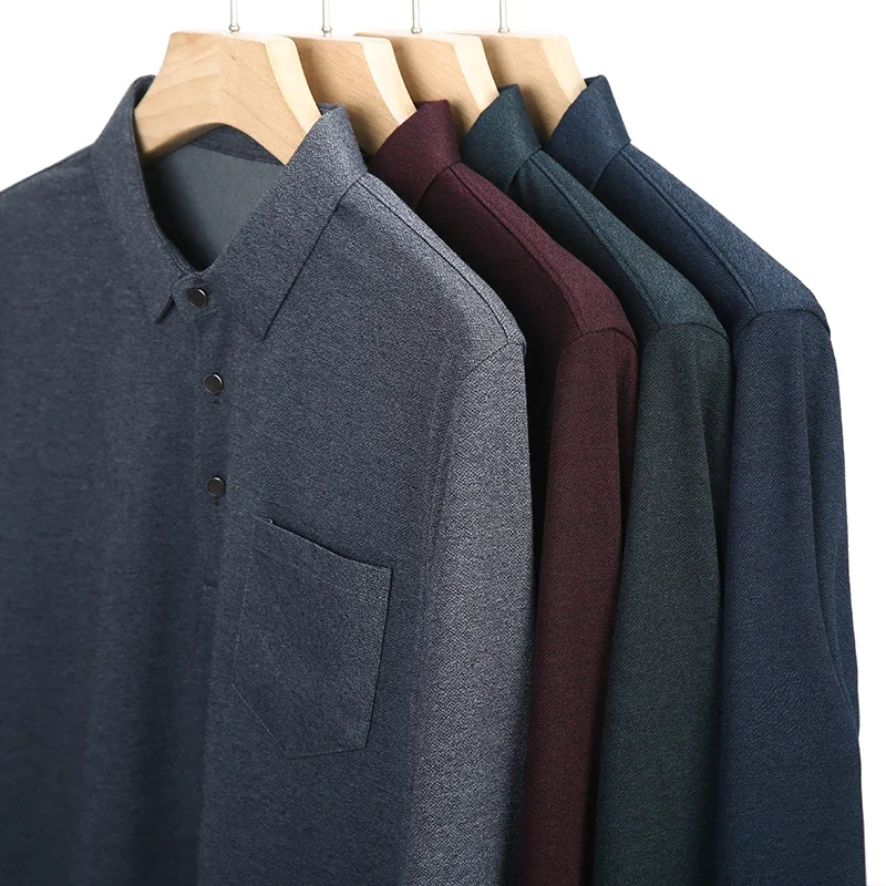 Men\'s Polo New Business Casual Polo Shirt Pocket Solid Color Men\'s Top and Comfortable tops