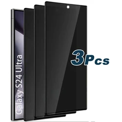 Filme protetor de tela anti-espião, vidro temperado para Samsung S24 Ultra, Galaxy S24 Ultra, 5G, privacidade, 3pcs