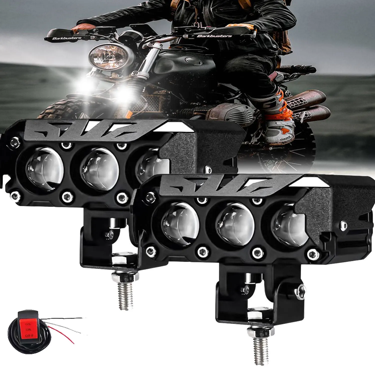 200W Led Motorcycle Headlight Working Light 12V 24V Lens Spotlight lighting Lighthouse for Electric Scooter Off Road 4X4 SUV UTV