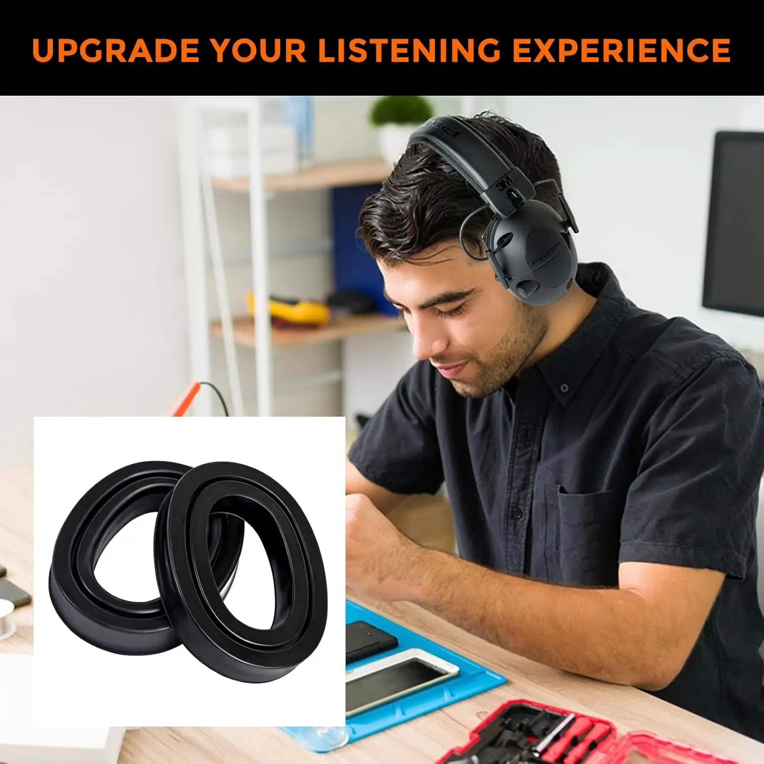 Tactical Headset Earmuffs Gel Ear Pad for 3M Peltor Self-Adhesive & Cooling Replacement Ear Cushions Noise Reducing,Comfortable - view 6