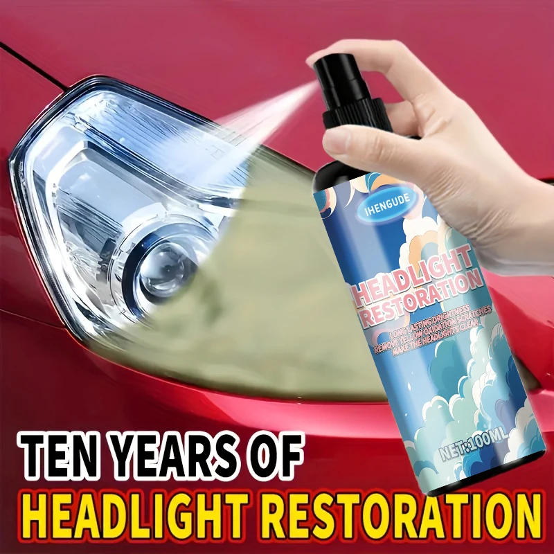 Car Headlight Repair Fluid, Antioxidant/Polishing Agent, Removes Scratches, Brightens Headlights, Nourishes Headlights