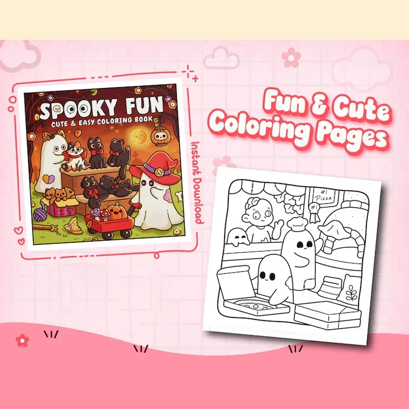 Fun Spooky Coloring Book for Adult | 28 Pages Colouring Book, Drawing Supplies for Christmas, Thanksgiving