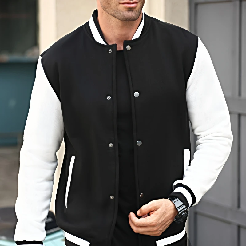 

Autumn and Winter New Unisex Casual Basic Baseball Jacket Street Wear Baseball Jacket Jacket