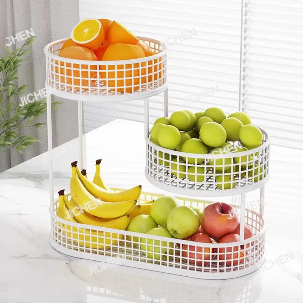 ثلاث طبقات سلة فاكهة غرفة المعيشة وجبة خفيفة التخزين المنظم أطباق فاكهه طبق تقديم الحلوى المطبخ مكافحة سلك سلة وعاء الوقوف #3