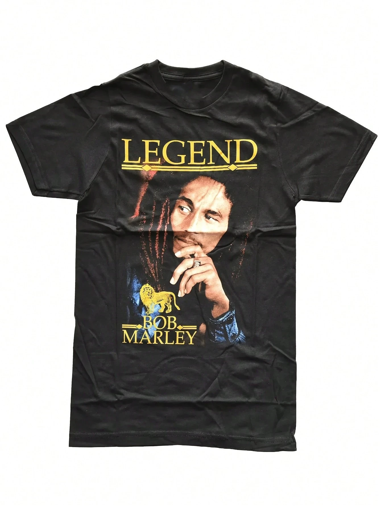 Herren-T-Shirt mit Bob-Marley-Grafik und lebhaftem Reggae-Dreadlocks-Design; Paar-Shirt für Frühling/Sommer, Herrenbekleidung
