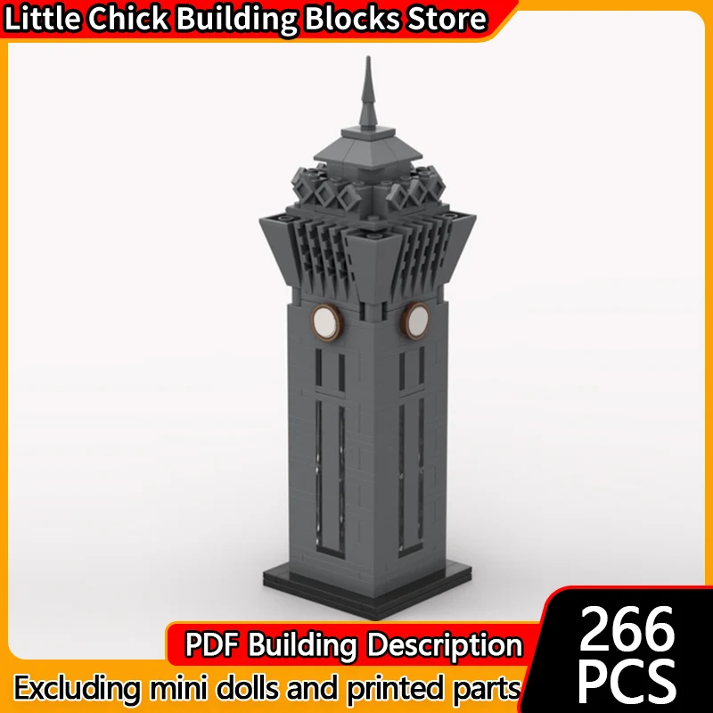 

Модель City Street View MOC, строительные кирпичи, Clocktower Chemnitz, модульная технология, детские праздничные подарки, сборка игрушек, костюм