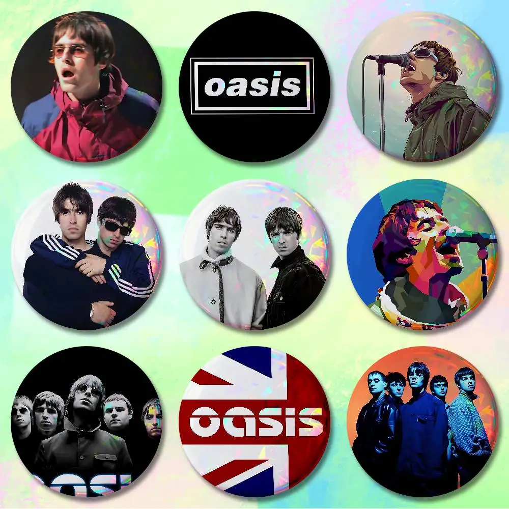 

O-Oasiss-S Band Album Enamel Pin Tinplate Round Brooch Cosplay Nijigen Otaku Culture Badges 58mm 44mm 32mm 75mm 25mm