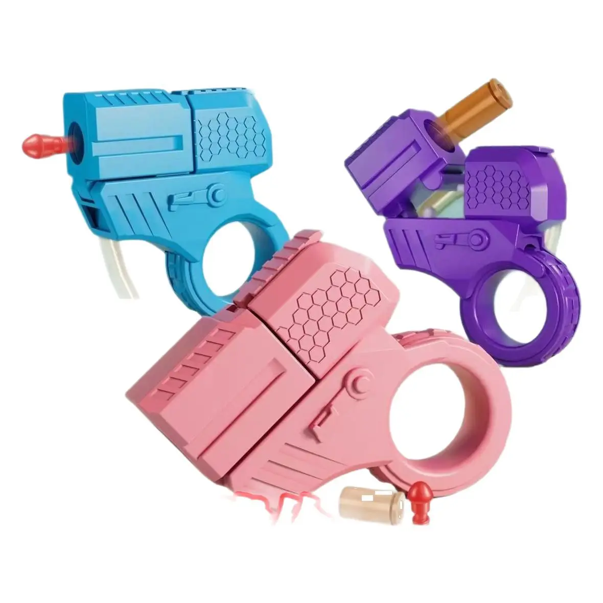 2025 Nieuw Mini Shell Uitwerpringpistool - Creatieve Soft Bullet Blaster, Radijsvorm Speelgoedpistool voor kinderen Volwassenen Geschenkgroothandel