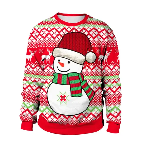 Men Women Llama Ugly Christmas Sweatshirt 3D Funny Print New Year Eve Xmas Sweater Couples Pullover Holiday Party Jumper Tops - Image 8