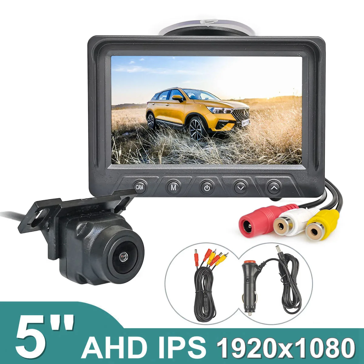 DIYSECUR 5inch AHD IPS Car Monitor HD 1080P Starlight Night Vision Backup Vehicle Reverse Car Camera