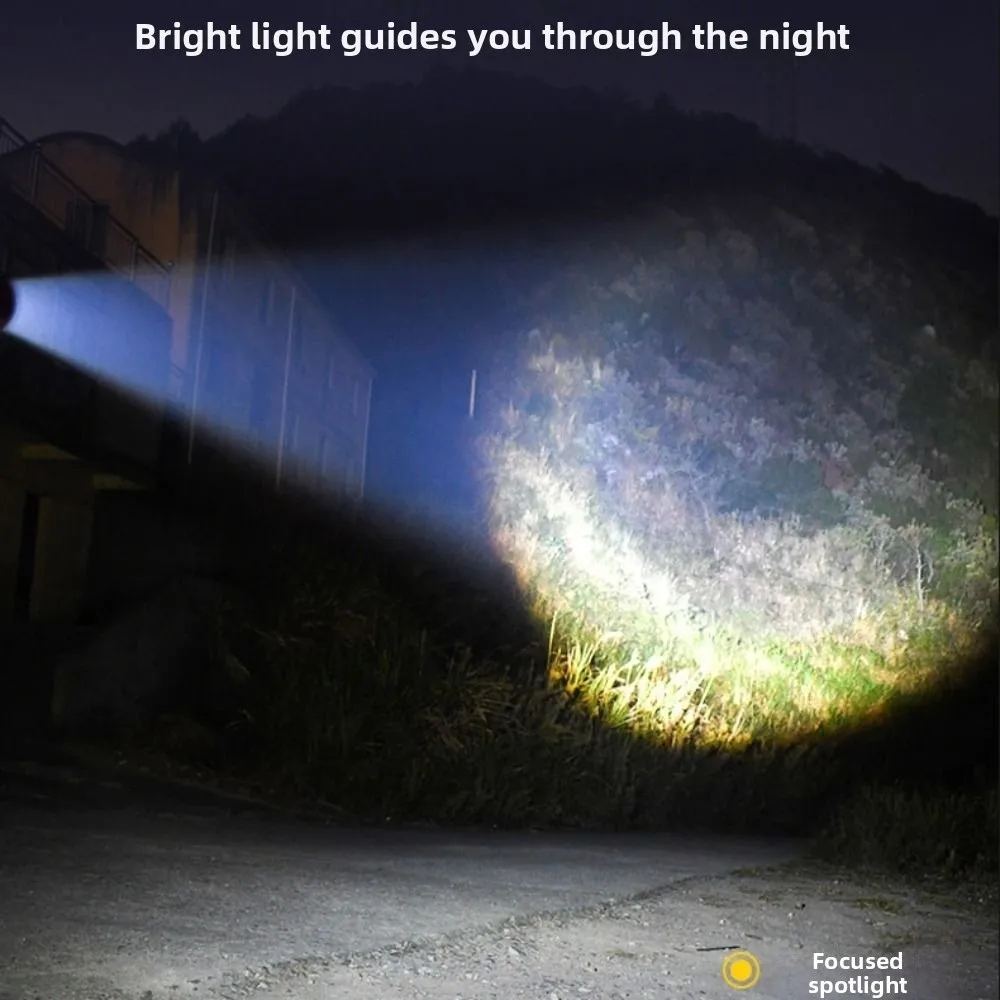 ضوء قوي سبائك الألومنيوم مصباح يدوي متغير التركيز USB مصباح شعلة قابل لإعادة الشحن مقاوم للماء المحمولة المحمولة الأضواء المنزل