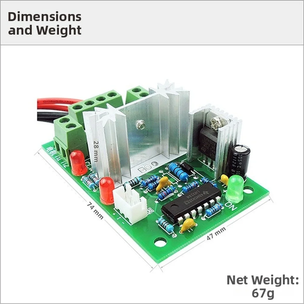 DC Motor For PWM Speed Controller 120W Input Range 10V 12V 24V 30V Forward Reverse Rotation External Potentiometer Knob