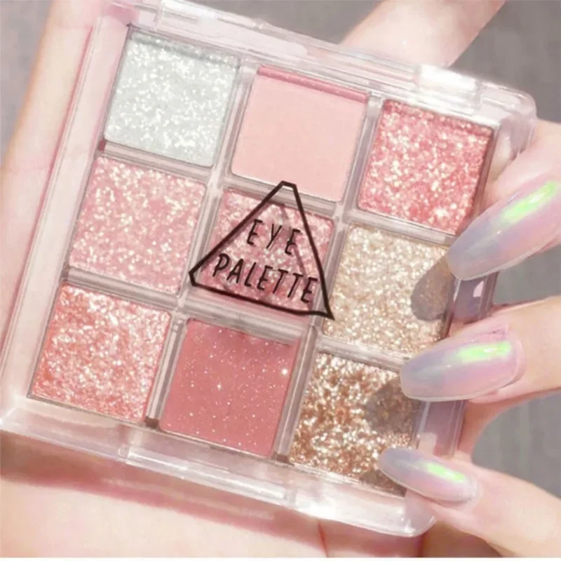 Paleta de maquillaje de 9 colores, sombra de ojos mate, brillo, herramientas cosméticas de belleza, paleta de sombras de ojos mate, sombra de ojos de tierra