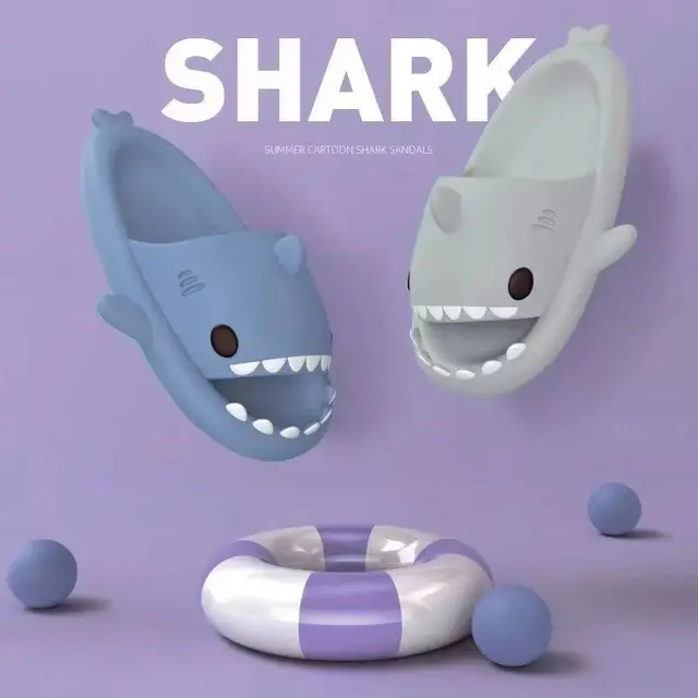 2024 Men EVA Shark Sandals Women Outdoor Beach Thick Soled Slippers Adult Non-slip Summer Slides Couple Cute Solid Color Shoes 2 2024 Men EVA Shark Sandals Women Outdoor Beach Thick Soled Slippers Adult Non-slip Summer Slides Couple Cute Solid Color Shoes 2