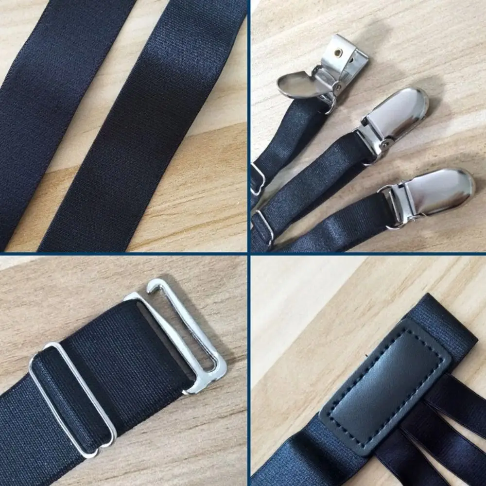 حزام تثبيت قميص قابل للتعديل ، حزام جديد للفخذ مطاطي مانع للإنزلاق ، حزام أربطة ، حاملات قمصان ، مشابك قمصان