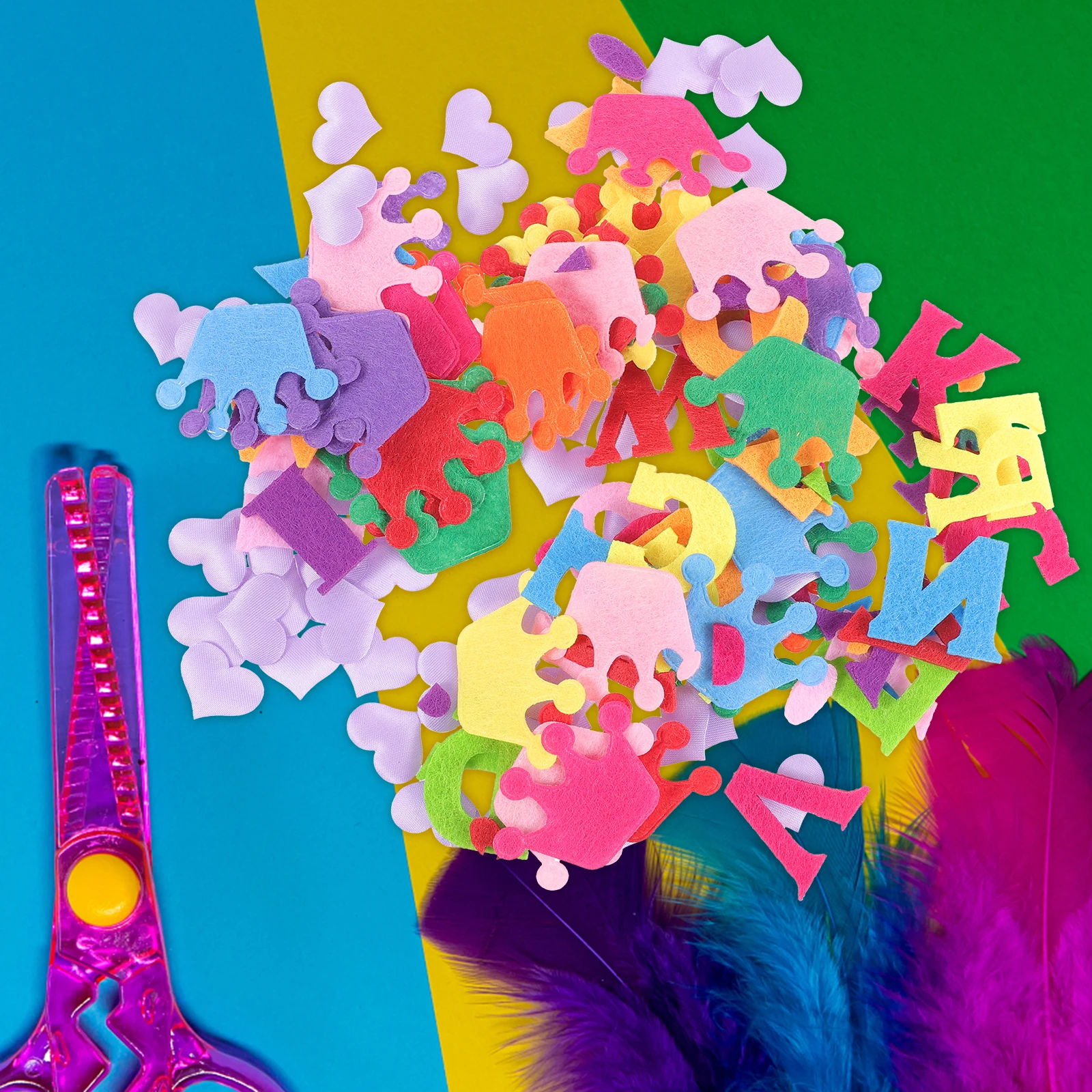 

200pcs DIY Crafts Decor Handmade Fabric Flower Diy Flowers Felt Flower Art Supplies for Hair Clips Cards Shoes