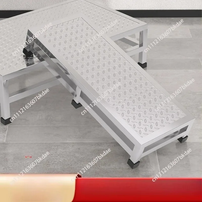 Height‑Boost Platform—For Workshop & Garage Use Stainless Steel Anti‑Slip Footrest Stool, Elevation Step Frame,