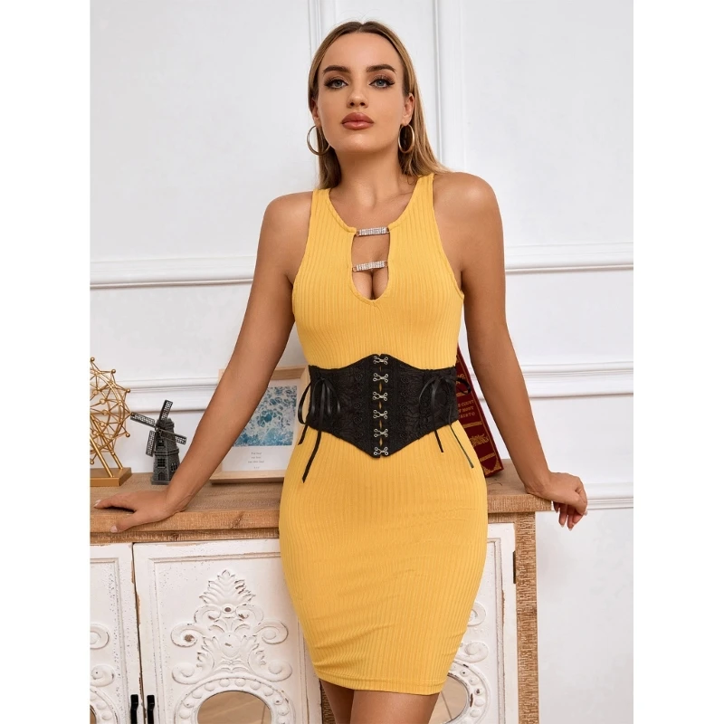 Sexy Girls Corset with Adjustable Rope Woman Shirt Dress Slimming Wrap Supplies