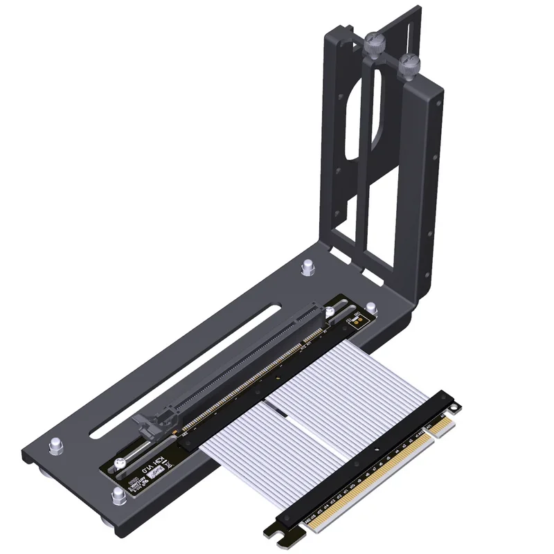 

Universal ADT Riser PCI-E x16 ATX Upright Graphics Card Vertical Bracket GPU Holder+GEN4 PCIE4.0 16X Riser Adapter Cable 15~50CM