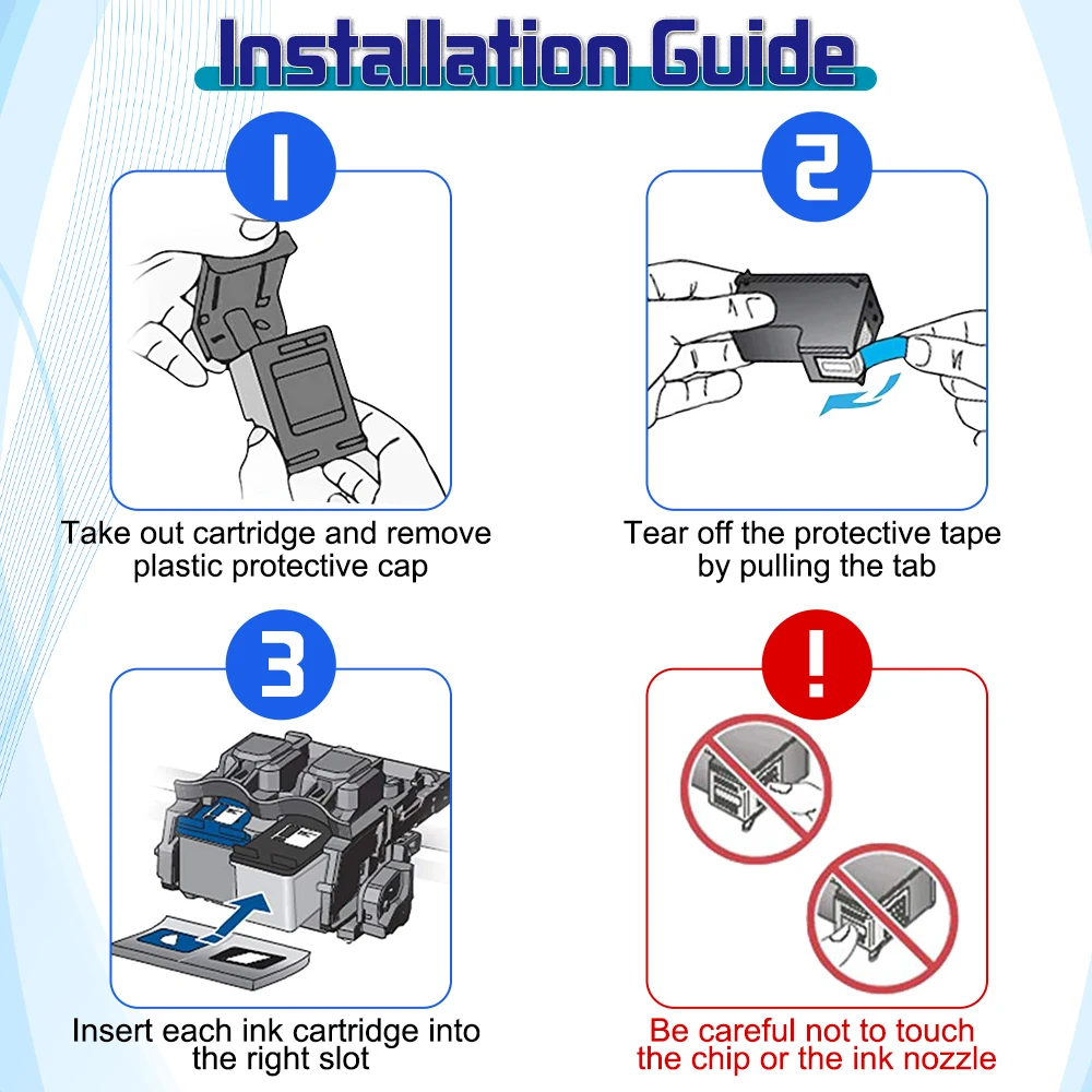 خرطوشة حبر ALIZEO 67XL 67 لطابعة نافثة للحبر HP67 المتوافقة مع Deskjet 1225 2732 2752 2755 Deskjet plus 4140 4152 4155 4158